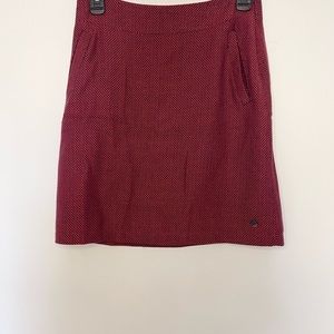 Skfk Skunk funk Red Skirt Size 0 Herringbone Knee Length w/Pockets